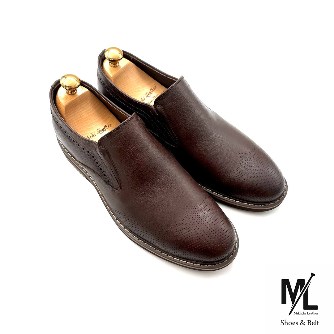  کفش اسپرت کلاسیک مردانه چرم طبیعی |رنگ:قهوه ای | فروشگاه آنلاین (چرم میخچی) 