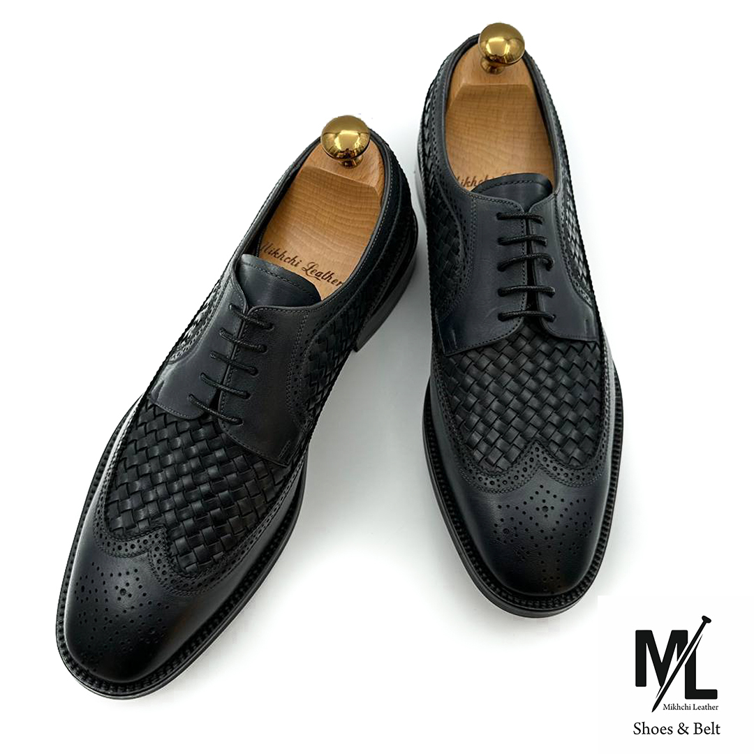  کفش کلاسیک مجلسی تمام چرم مردانه | Vip | کد:M108 | چرم میخچی | مشکی رنگ | مناسب استفاده طولانی مدت در طول روز. 