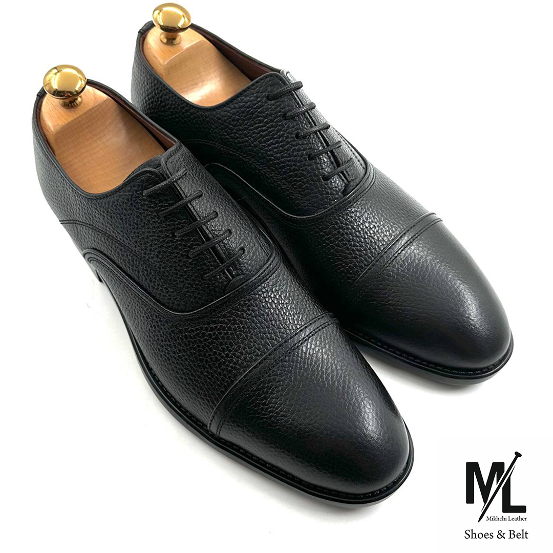  کفش مدیریتی / اداری تمام چرم مردانه | کد:G206 | چرم میخچی | مشکی رنگ | مناسب استفاده طولانی مدت در روز بعلت راحتی پا. 