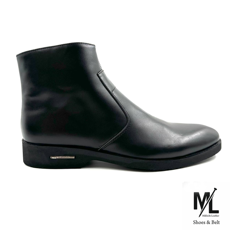  بوت چرم مردانه |‌ طرح دریایی | کد: G820 | چرم میخچی | مشکی رنگ |جنس رویه بوت چرم طبیعی گاوی ارگانیک شده تبریز |‌