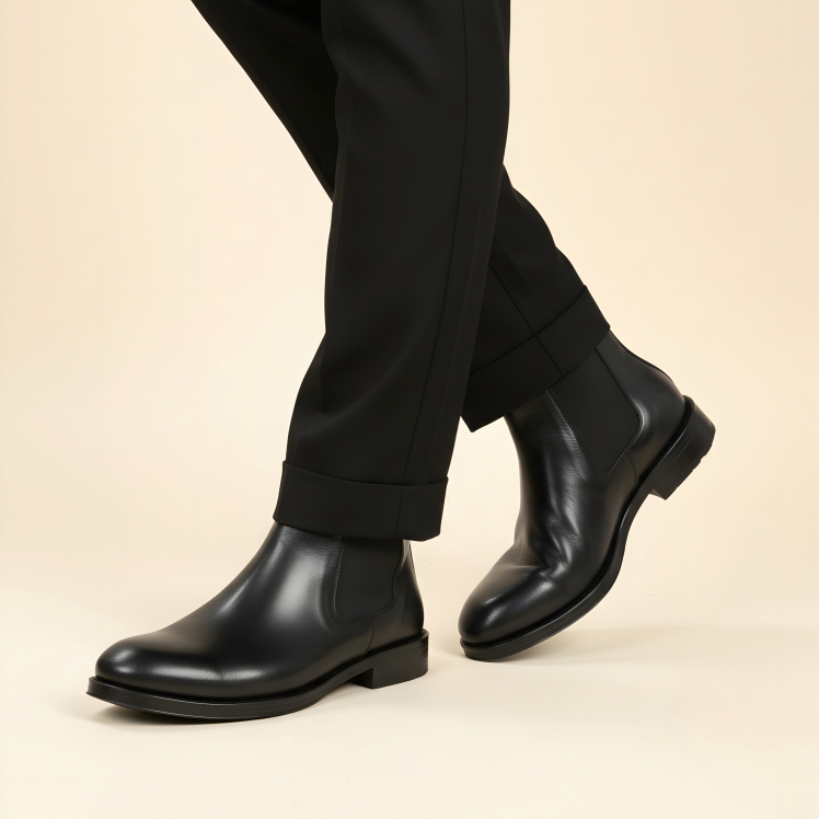 بوت چرم مردانه| دو طرف کش | کد:M401 | چرم میخچی |‌ قهوه ای رنگ | جنس رویه کفش چرم طبیعی گاوی ارگانیک شده تبریزی.