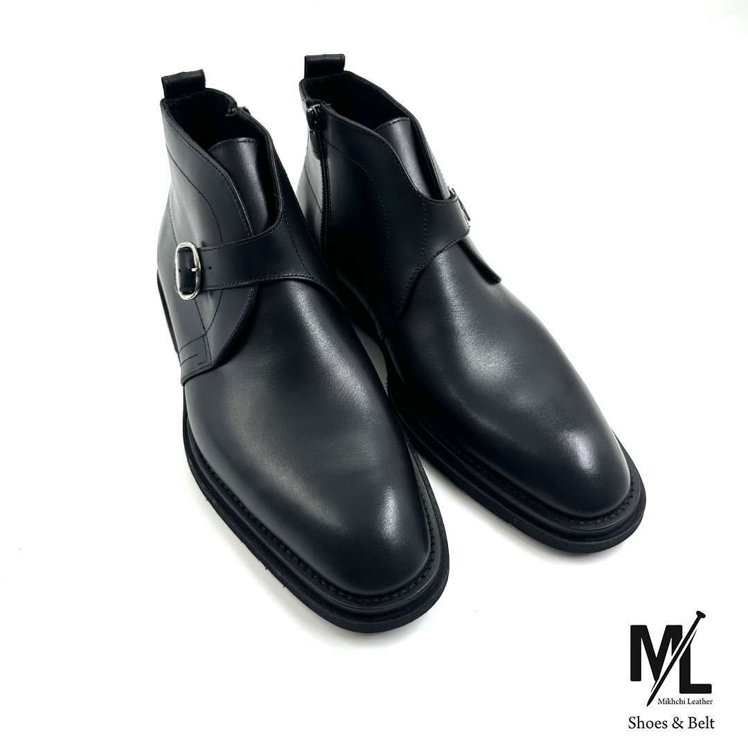 نیم بوت رسمی چرم طبیعی مردانه رنگ مشکی