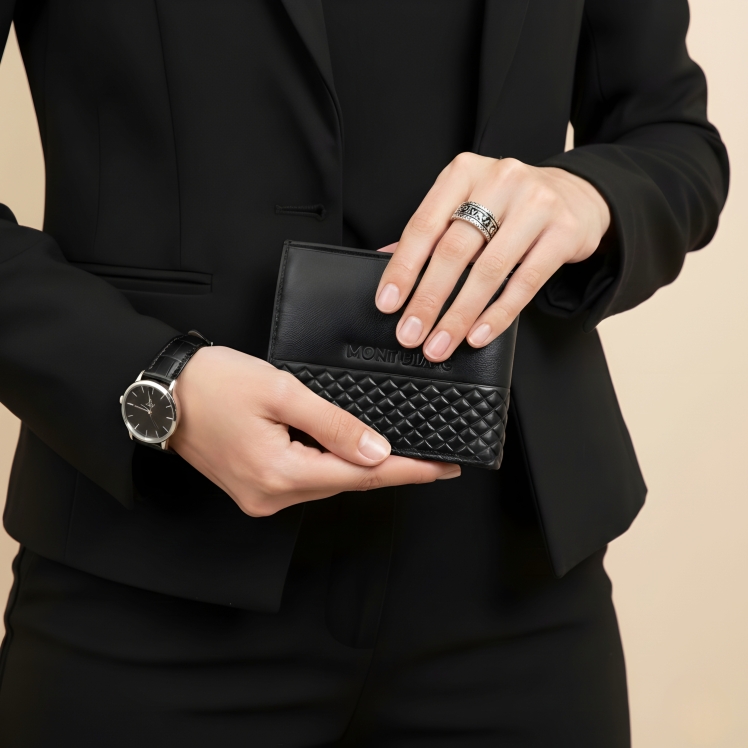 کیف پول چرم طبیعی مردانه مدل MONT BLANC