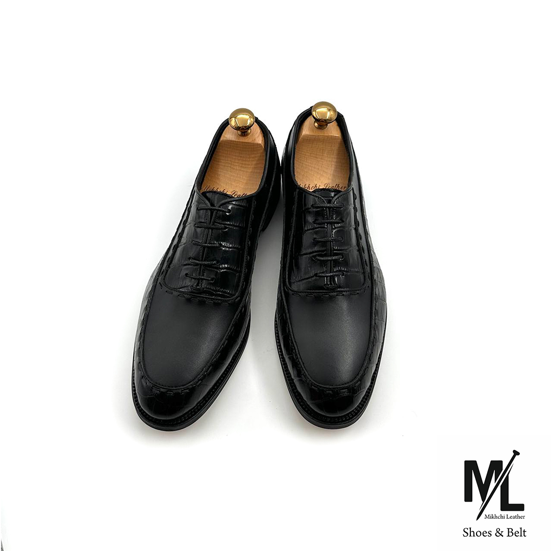  کفش کلاسیک مجلسی تمام چرم مردانه | Vip | کد:T220 | چرم میخچی‌ |‌ مشکی رنگ | مناسب استایل کلاسیک / روزمره / مجلسی 