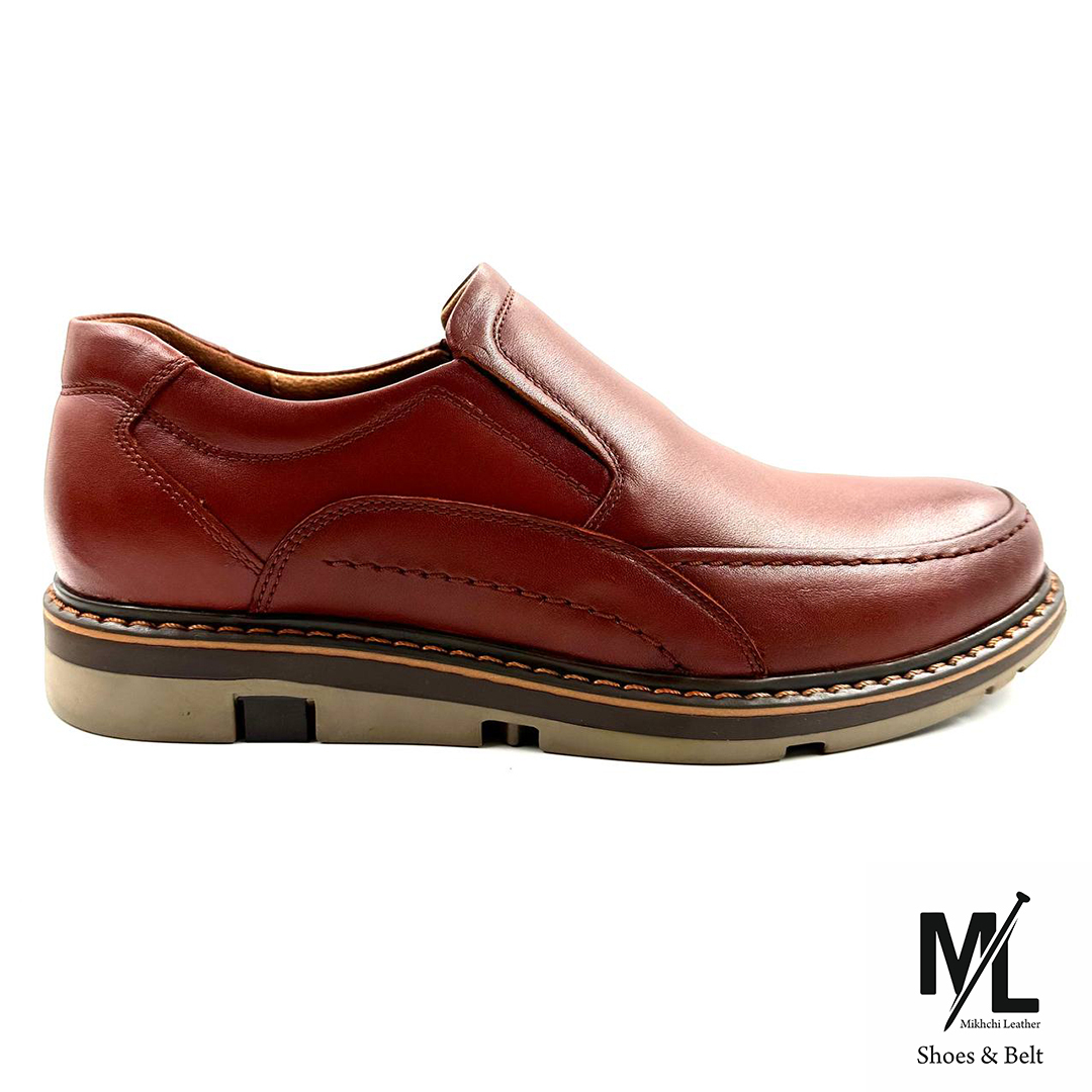  کفش اسپرت کلاسیک چرم مردانه |کد:V352 | عسلی | بسیار راحت و مناسب استفادخ روزمره 
