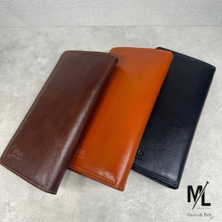 کیف پول چرم مردانه | کیف پالتویی |‌ چرم میخچی | مشکی رنگ | مناسب استایل کلاسیک / روزمره / و...