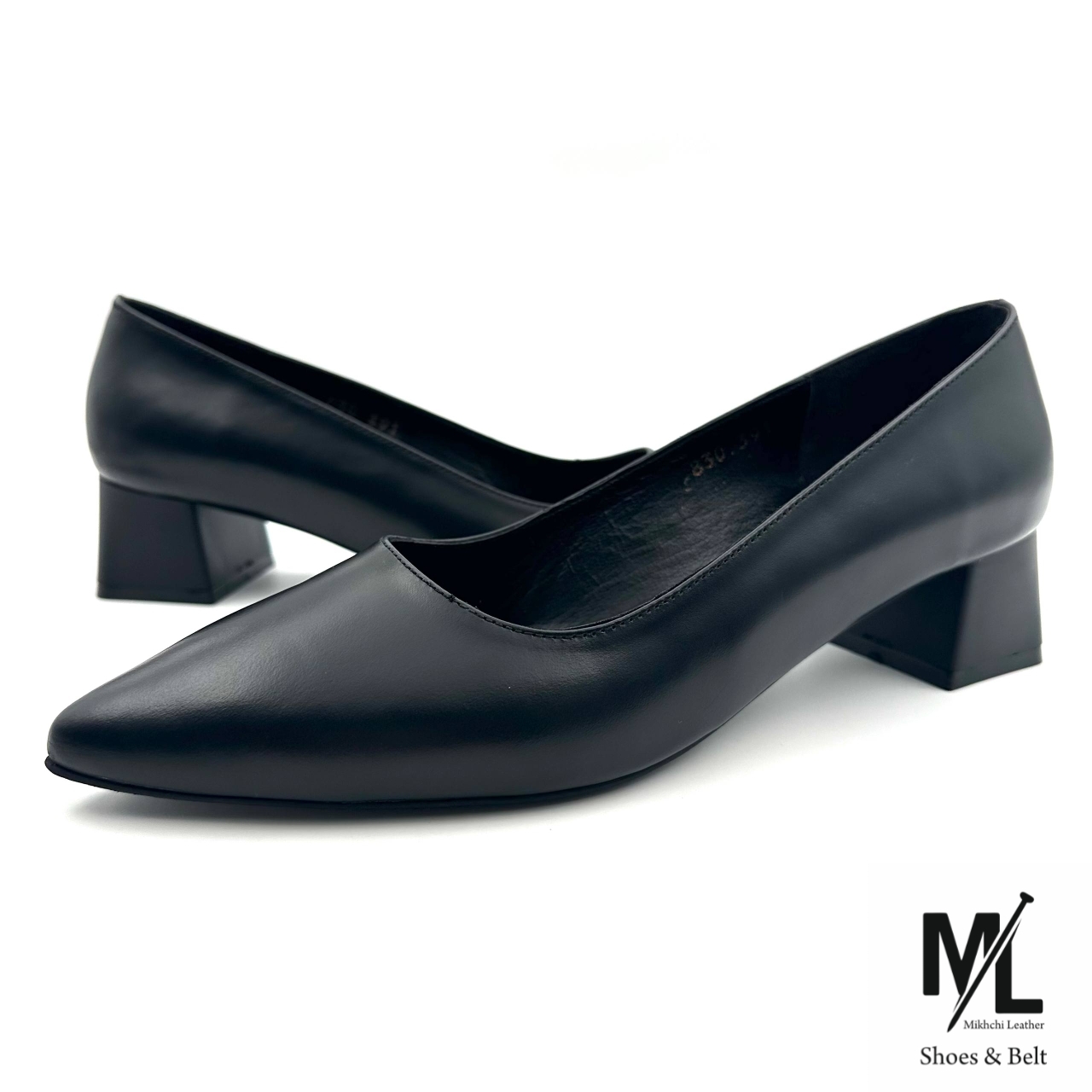  کفش مجلسی پاشنه دار چرم زنانه 