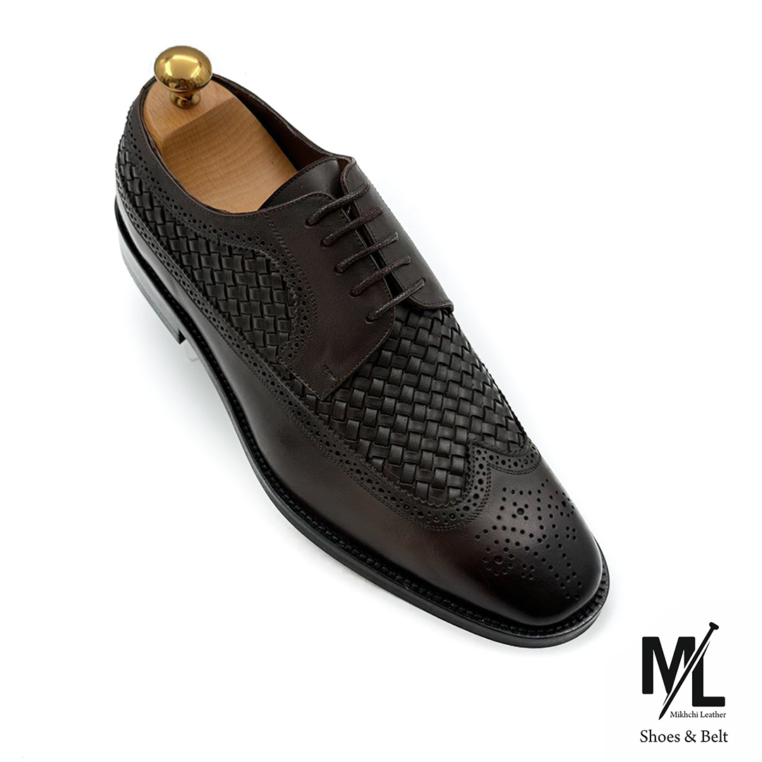  کفش کلاسیک مجلسی تمام چرم مردانه | Vip | کد:M108 | چرم میخچی | مشکی رنگ | تماما دست دوز و قالب کفش ایتالیایی می باشد. 
