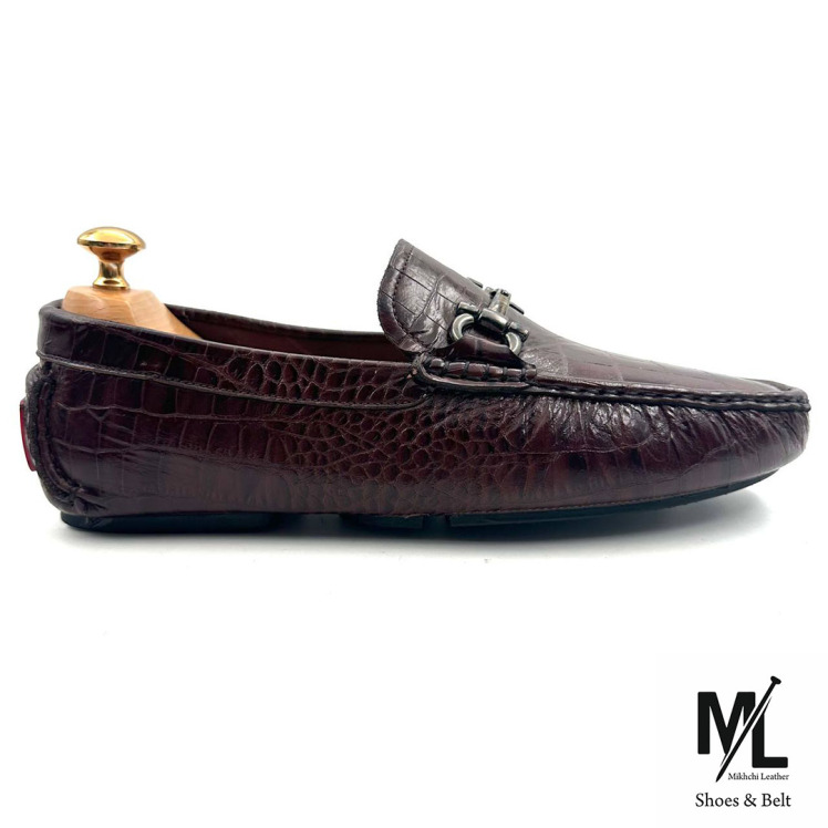 Men's genuine leather college shoes crocodile design