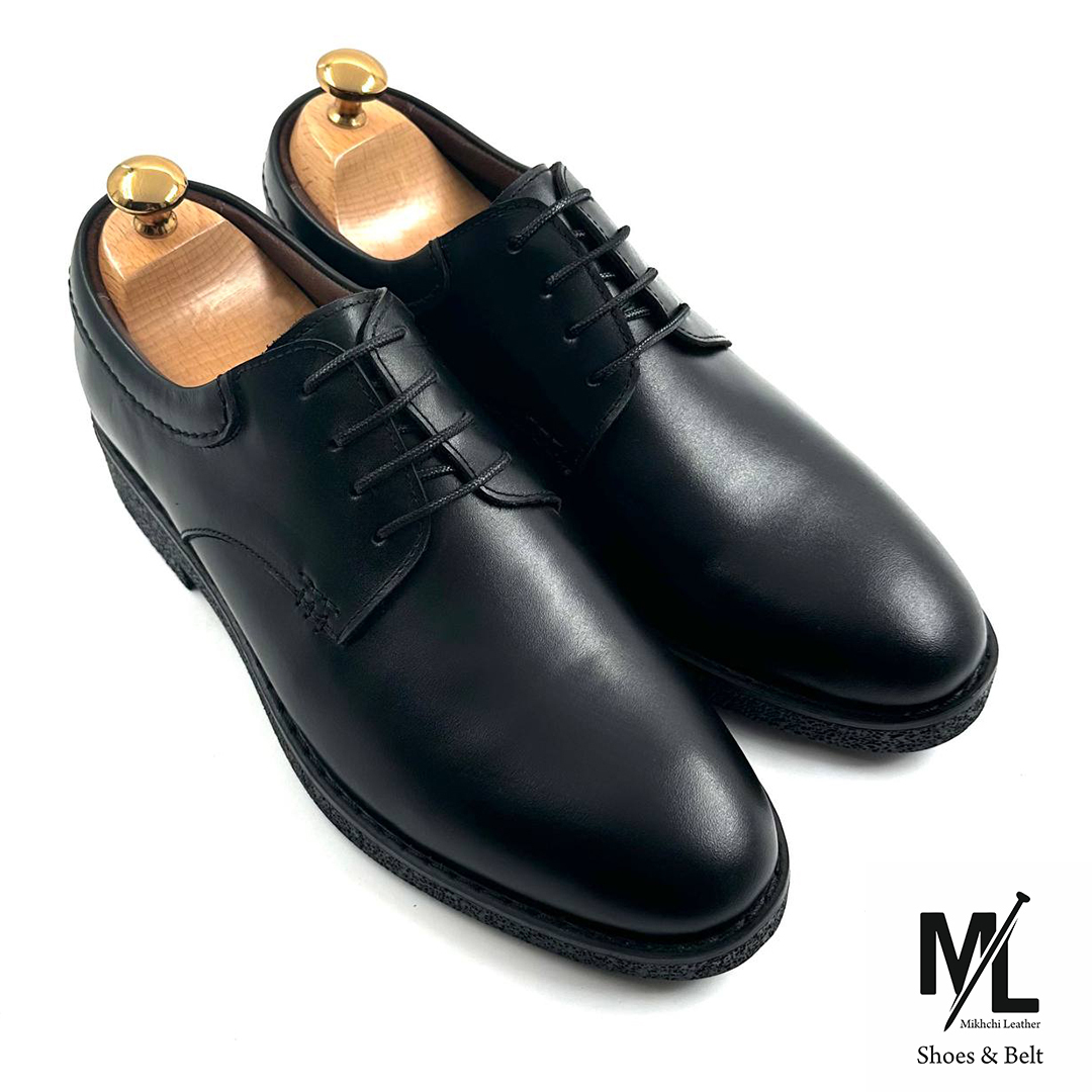  کفش اسپرت کلاسیک تمام چرم مردانه | کد:H122 | چرم میخچی | چرم ساده مشکی |‌ جنس کفی داخلی از چرم طبیعی دست دوز طبی. 