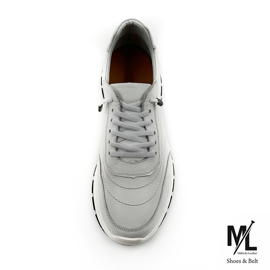  کفش کتانی اسپرت راحتی چرم مردانه | کد:M84 | چرم میخچی | سفید رنگ | مناسب استفاده طولانی مدت در طول روز 