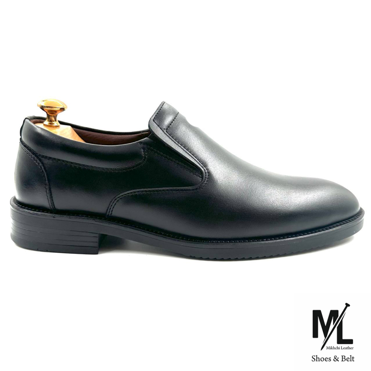 کفش مدیریتی / اداری چرم مردانه | کد:G301 | چرم میخچی | مشکی رنگ | جنس رویه کفش از چرم طبیعی گاوی ارگانیک تبریز است.