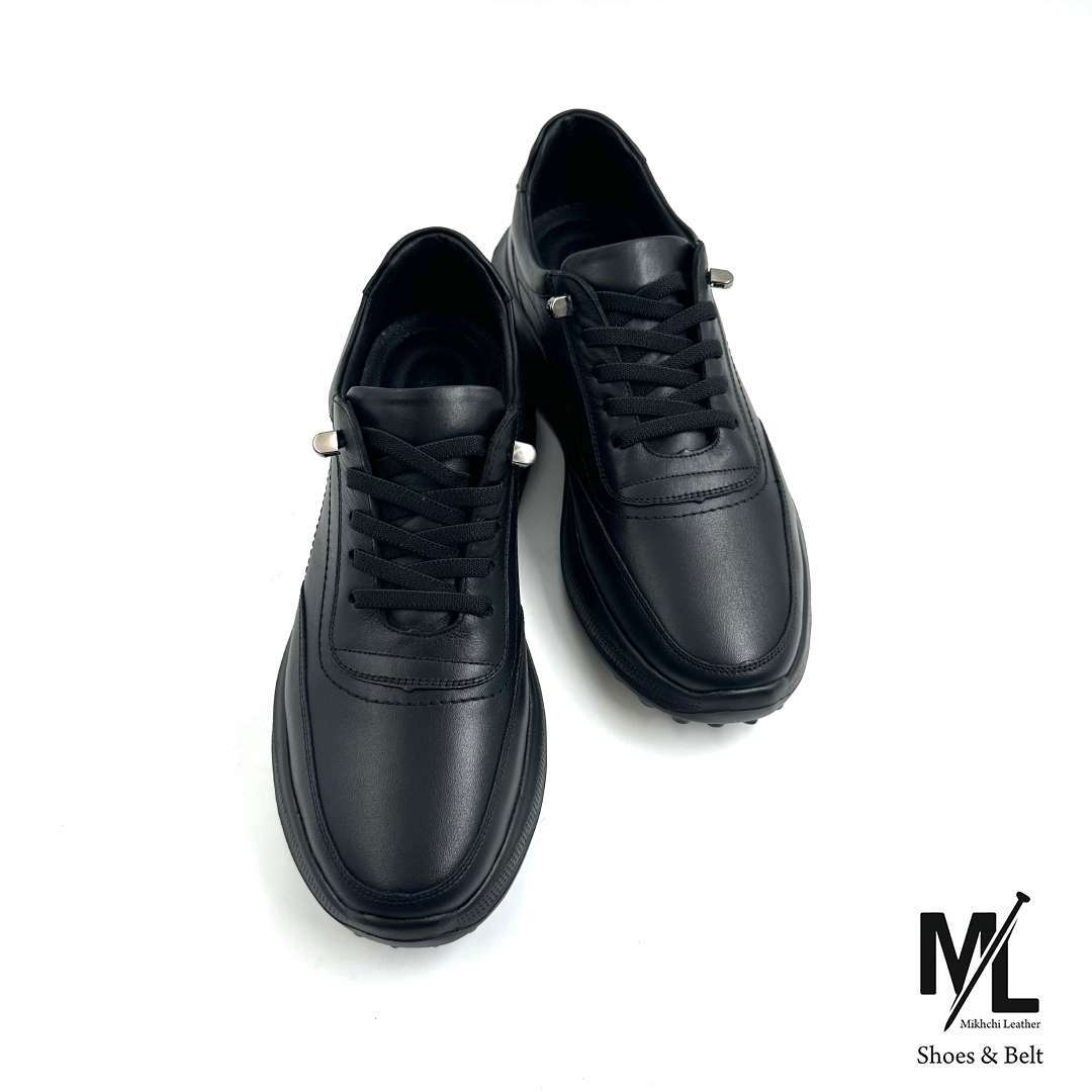  کفش کژوال چرم مردانه مشکی 