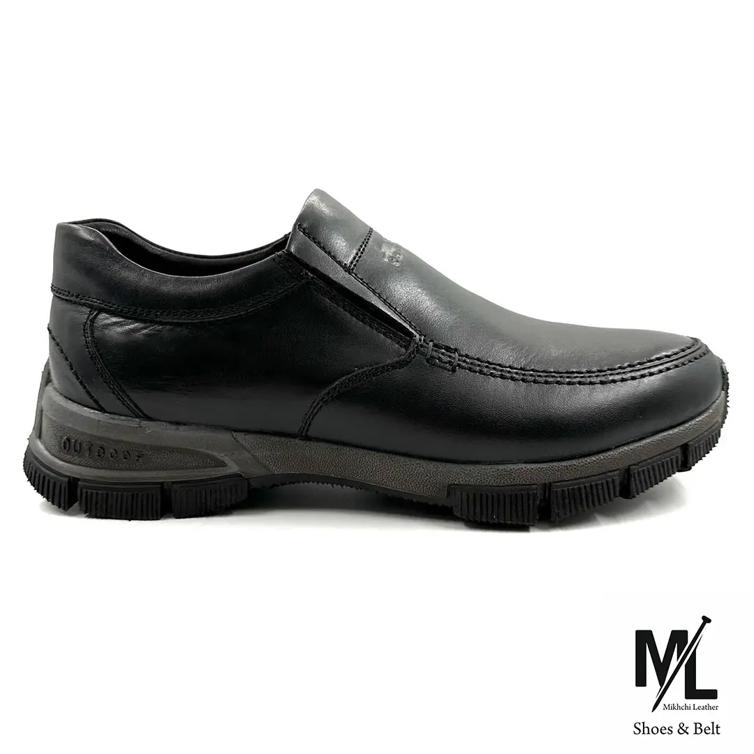  کفش ارتوپدیک طبی راحتی تمام چرم مردانه | کد:F305 | چرم میخچی | مشکی رنگ | جنس آستر داخلی از چرم طبیعی گوسفندی میشن 