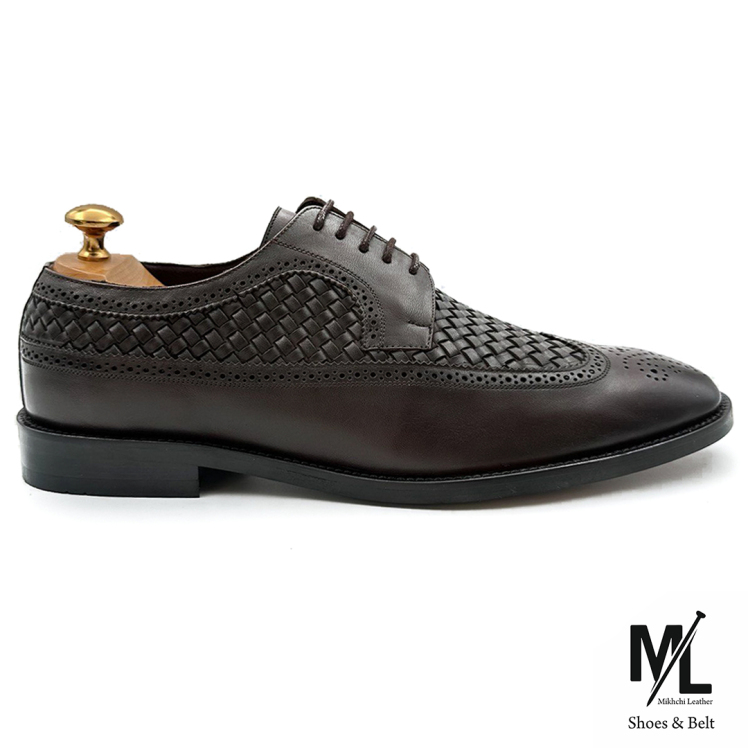 کفش کلاسیک مجلسی تمام چرم مردانه | Vip | کد:M108 | چرم میخچی | قهوه ای رنگ | جنس رویه کفش چرم طبیعی گاوی ارگانیک شده.