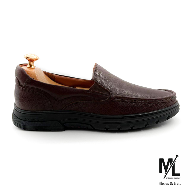 کفش ارتوپدیک طبی تمام چرم مردانه | کد:M51 | چرم میخچی | قهوه ای رنگ | جنس رویه کفش چرم طبیعی گاوی ارگانیک شده تبریز.