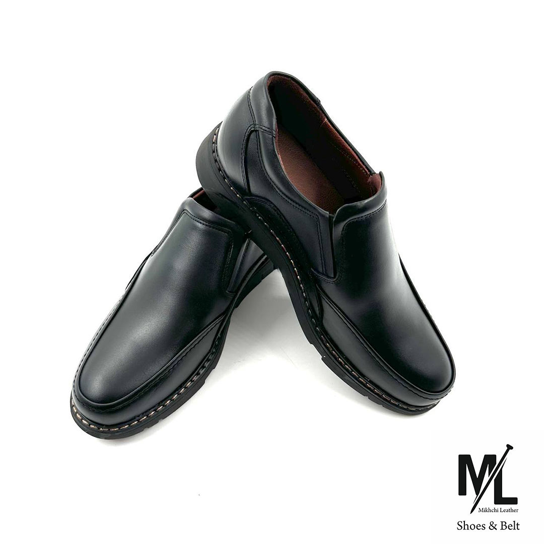  کفش اسپرت کلاسیک چرم مردانه |کد:V352 | مشکی | کفی:چرم طبی آنتی باکتریال 