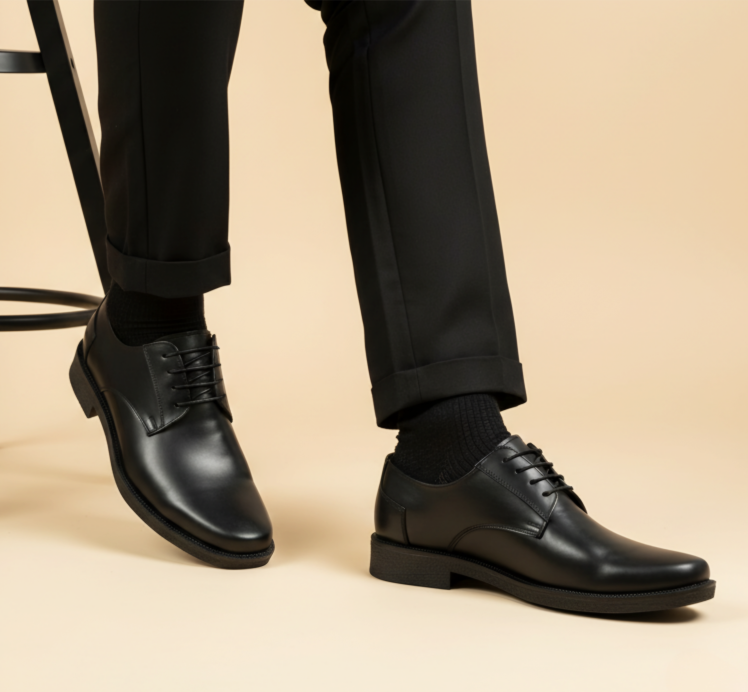 کفش مدیریتی / اداری تمام چرم مردانه | کد:G222 | چرم میخچی |‌ مشکی رنگ | جنس آستر داخلی کفش چرم طبیعی گوسفندی میشن