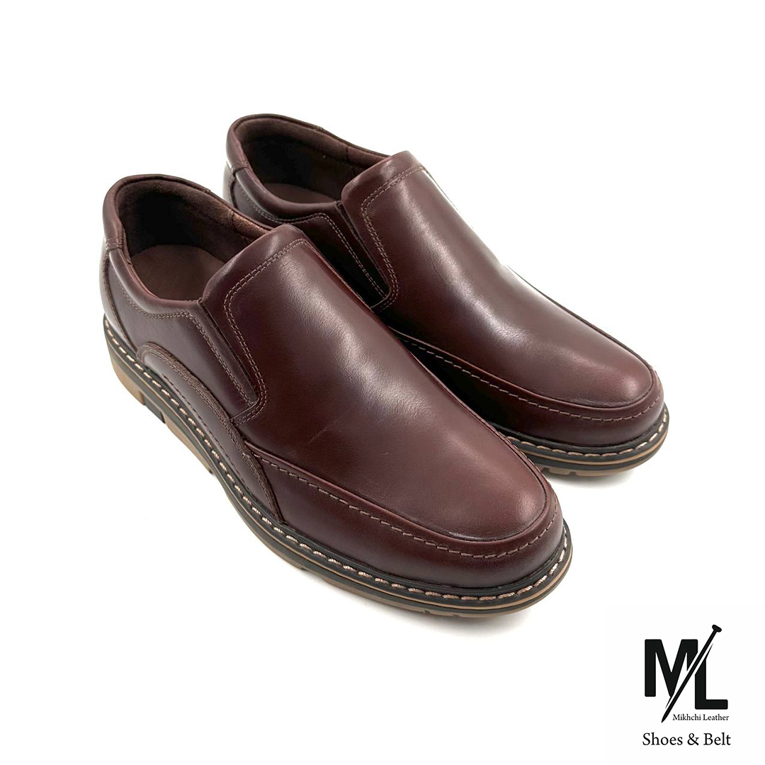  کفش اسپرت کلاسیک چرم مردانه |کد:V352 | قهوه ای | مناسب استایل رسمی/روزمره 