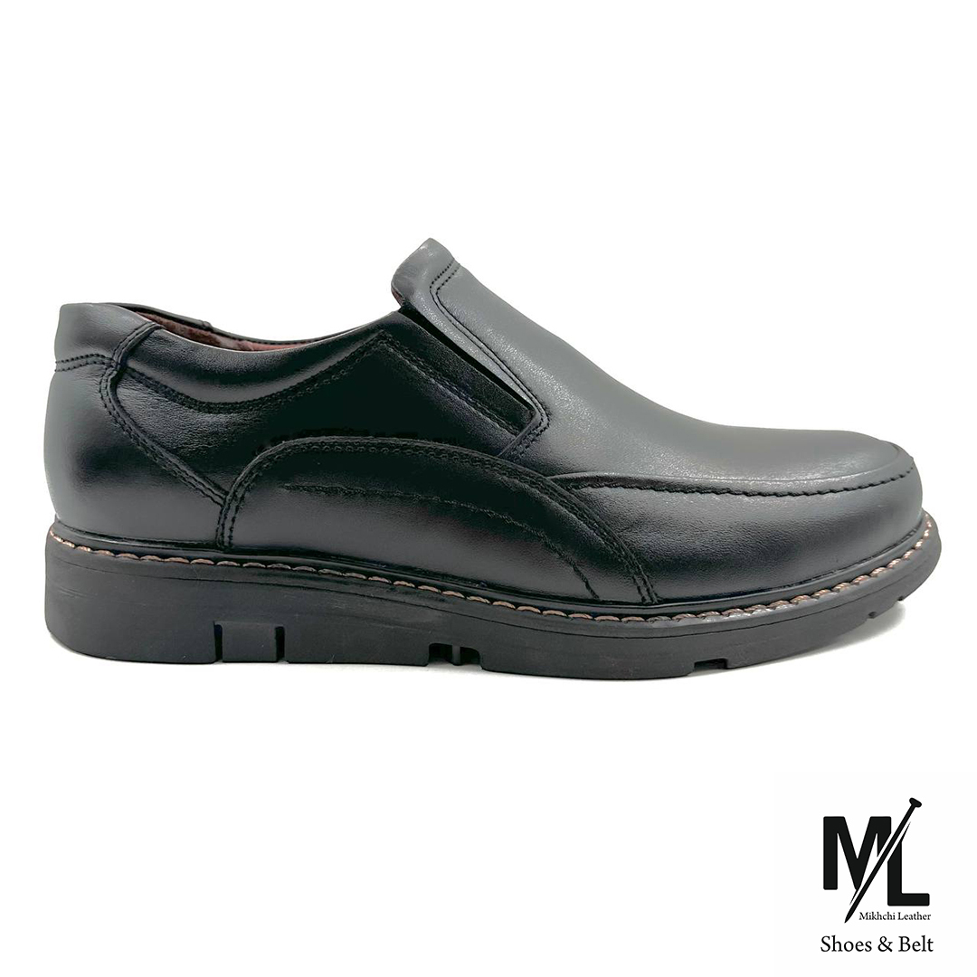  کفش اسپرت کلاسیک چرم مردانه |کد:V352 | مشکی | رویه:چرم طبیعی گاوی ارگانیک تبریز 
