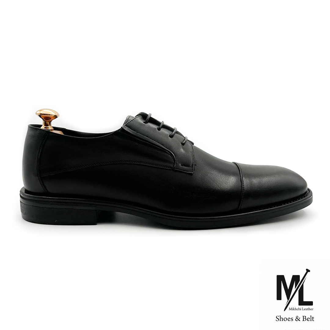  کفش مدیریتی / اداری چرم مردانه | کد: M461 | چرم میخچی | مشکی رنگ | جنس رویه کفش چرم طبیعی گاوی ارگانیک شده تبریز. 