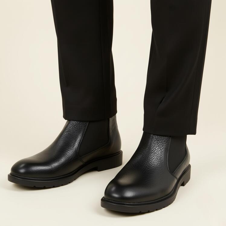 بوت چرم مردانه | چرم فلوتر | کد:M21 | چرم میخچی | قهوه ای | جنس رویه بوت چرم طبیعی گاوی ارگانیک شده تبریز.