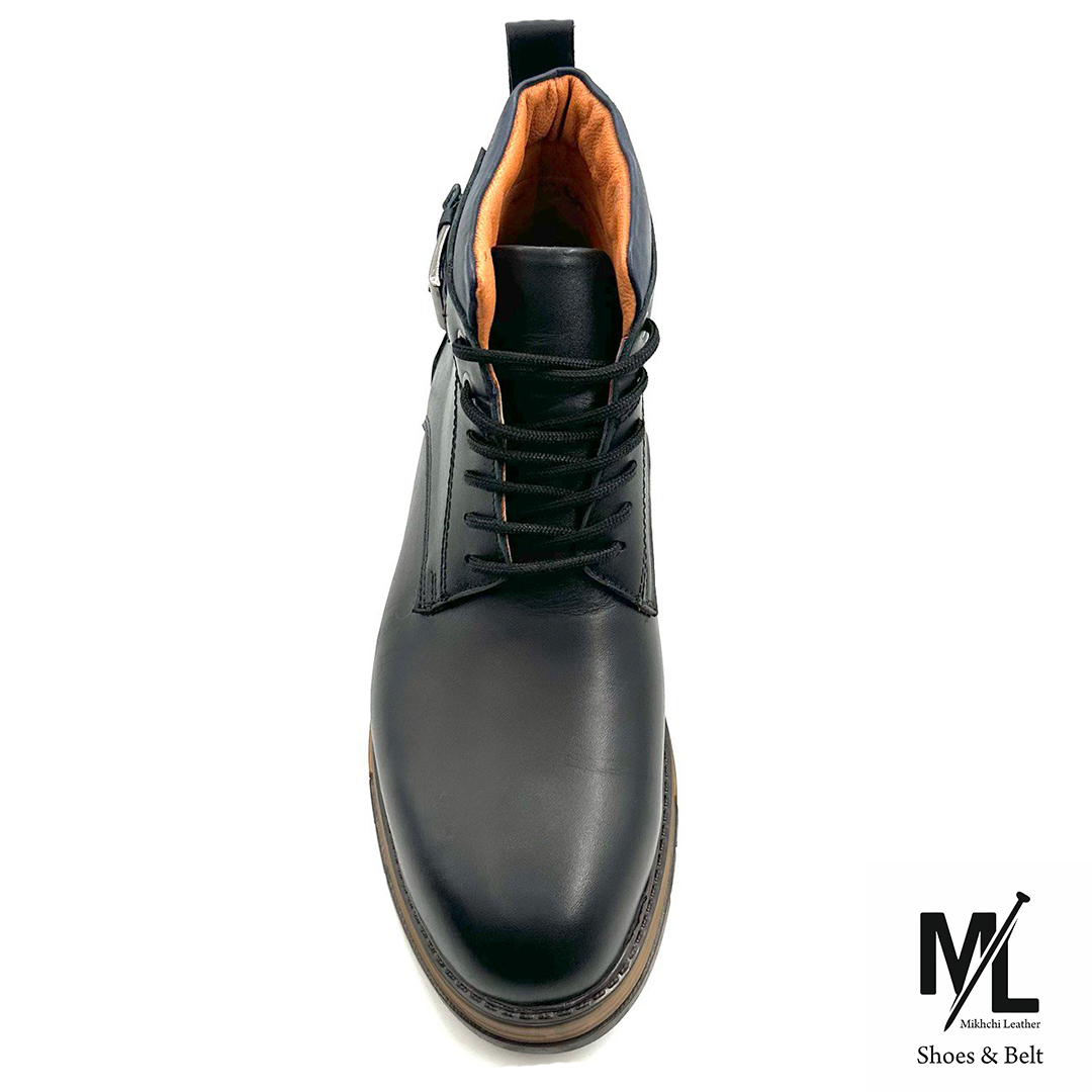  بوت تمام چرم مردانه | کد:F506 | چرم میخچی | سرمه ای رنگ | جنس کفی داخلی کفش چرم طبیعی آنتی باکتریال می باشد. 