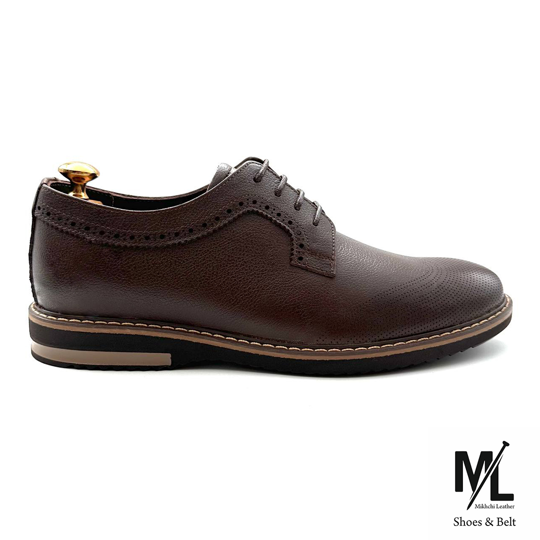  کفش اسپرت کلاسیک مردانه|تمام چرم|دستدوز| رنگ:قهوه ای 