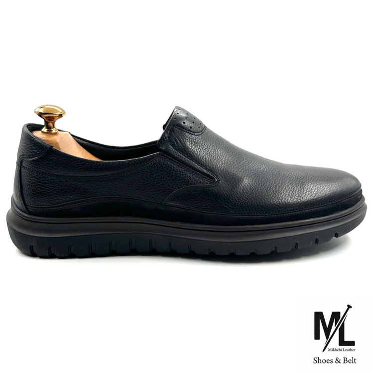 کفش ارتوپدیک طبی چرم فلوتر مردانه | کد:M11 | چرم میخچی | مشکی رنگ | جنس رویه کفش چرم طبیعی گاوی ارگانیک شده تبریزی.