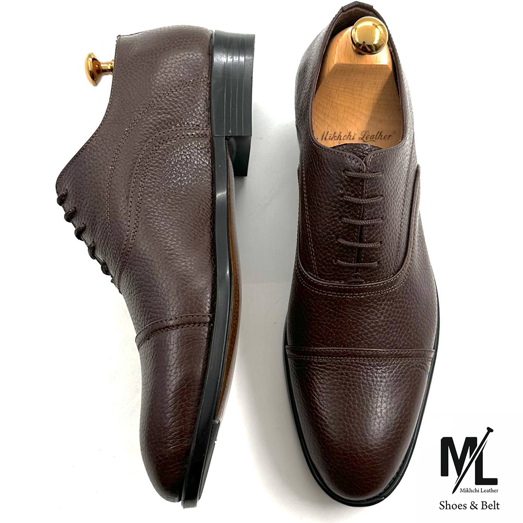  کفش مدیریتی / اداری تمام چرم مردانه | کد:G206 | چرم میخچی | قهوه ای رنگ | جنس کفی داخلی چرم طبیعی دست دوز درجه یک. 