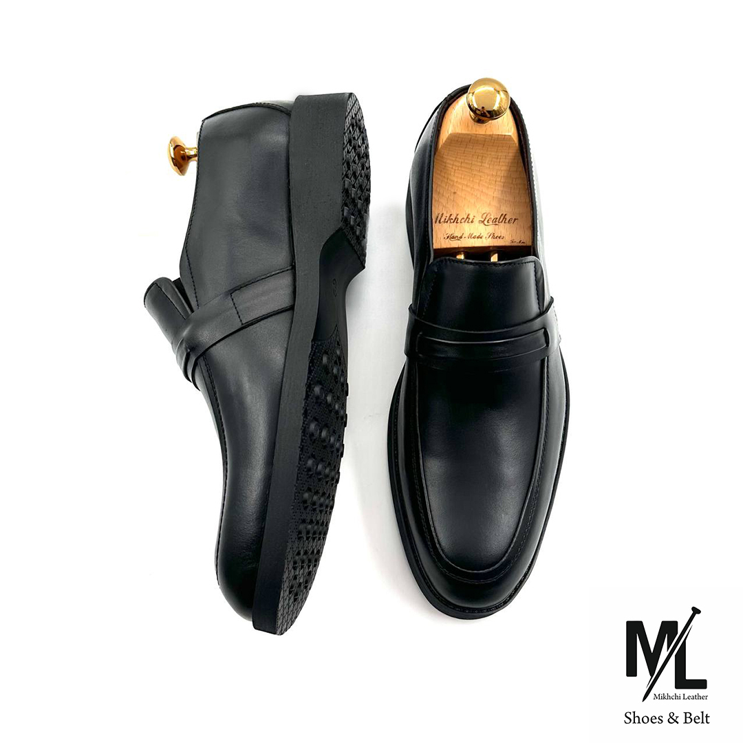  کفش مدیریتی/اداری چرم مردانه | کد: G511 | مشکی | فروشگاه آنلاین چرم میخچی | کفی داخلی چرم طبیعی 